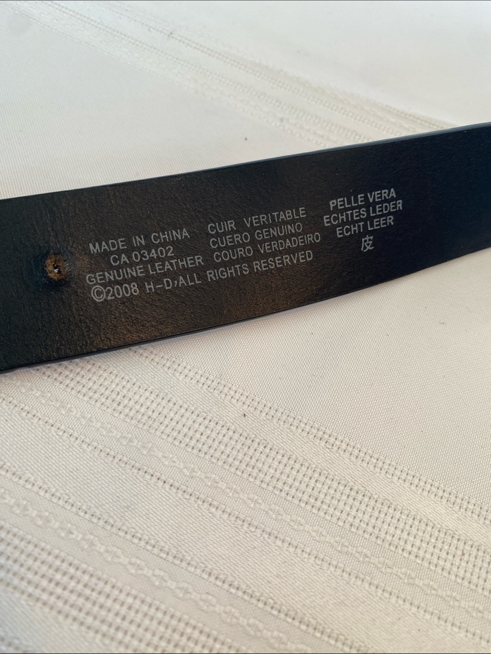 Vintage Harley-Davidson Motorcycle Black Leather Belt SPELLOUT size 34 - Picture 4 of 7